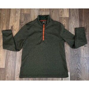 GH Bass & Co Pullover 1/4 Zip Mens L Sweater Fleece Sweatshirt- Green